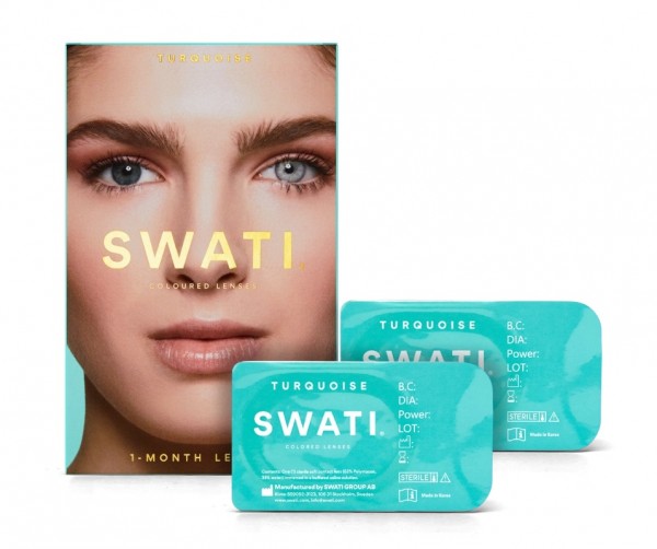SWATI® Turquoise | Grüntürkisen Kontaktlinsen | 1-Monats-Set ohne Sehstärke