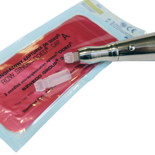 ODED® PMU Einwegkappen | fixiert 3 ODED® PMU Nadeln | sterilisiert & einzeln verpackt