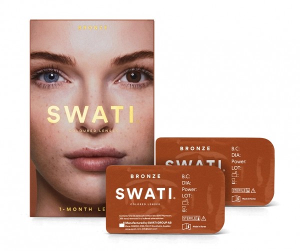 SWATI® Bronze | Dunkelbraune Kontaktlinsen | 1-Monats-Set ohne Sehstärke