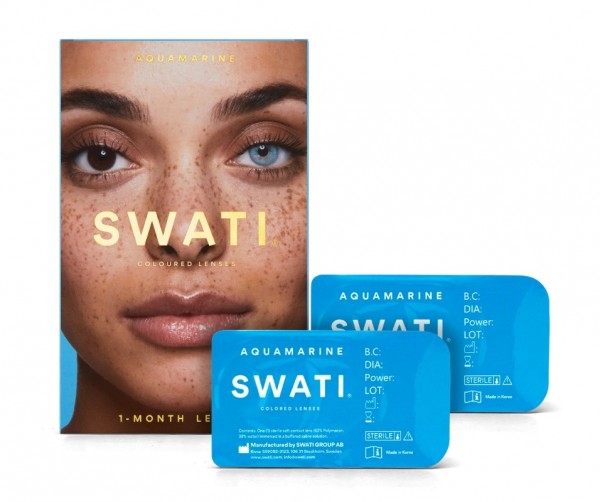 SWATI® Aquamarine | Blaue Kontaktlinsen | 1-Monats-Set ohne Sehstärke