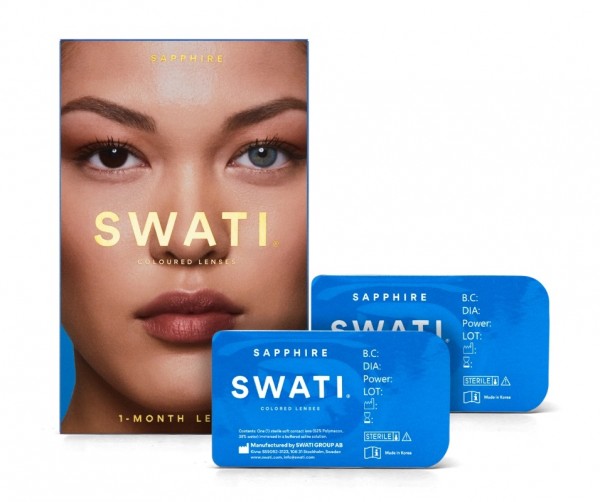 SWATI® Sapphire | Tiefblaue Kontaktlinsen | 1-Monats-Set ohne Sehstärke