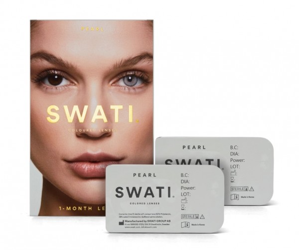 SWATI® Pearl | Graue Kontaktlinsen | 1-Monats-Set ohne Sehstärke